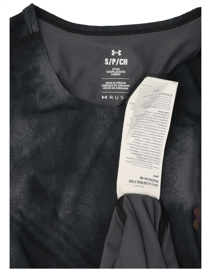Мужская приталенная футболка Under Armour, маленький черный полиэстер тай-дай