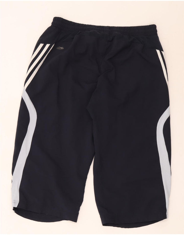 Мужские спортивные шорты-бермуды Adidas, большие темно-синие полиэстер с цветными блоками