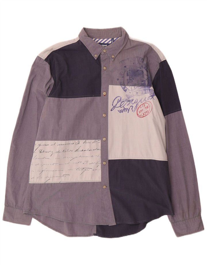 Мужская рубашка стандартного кроя Desigual 2XL, разноцветный хлопок в стиле пэчворк