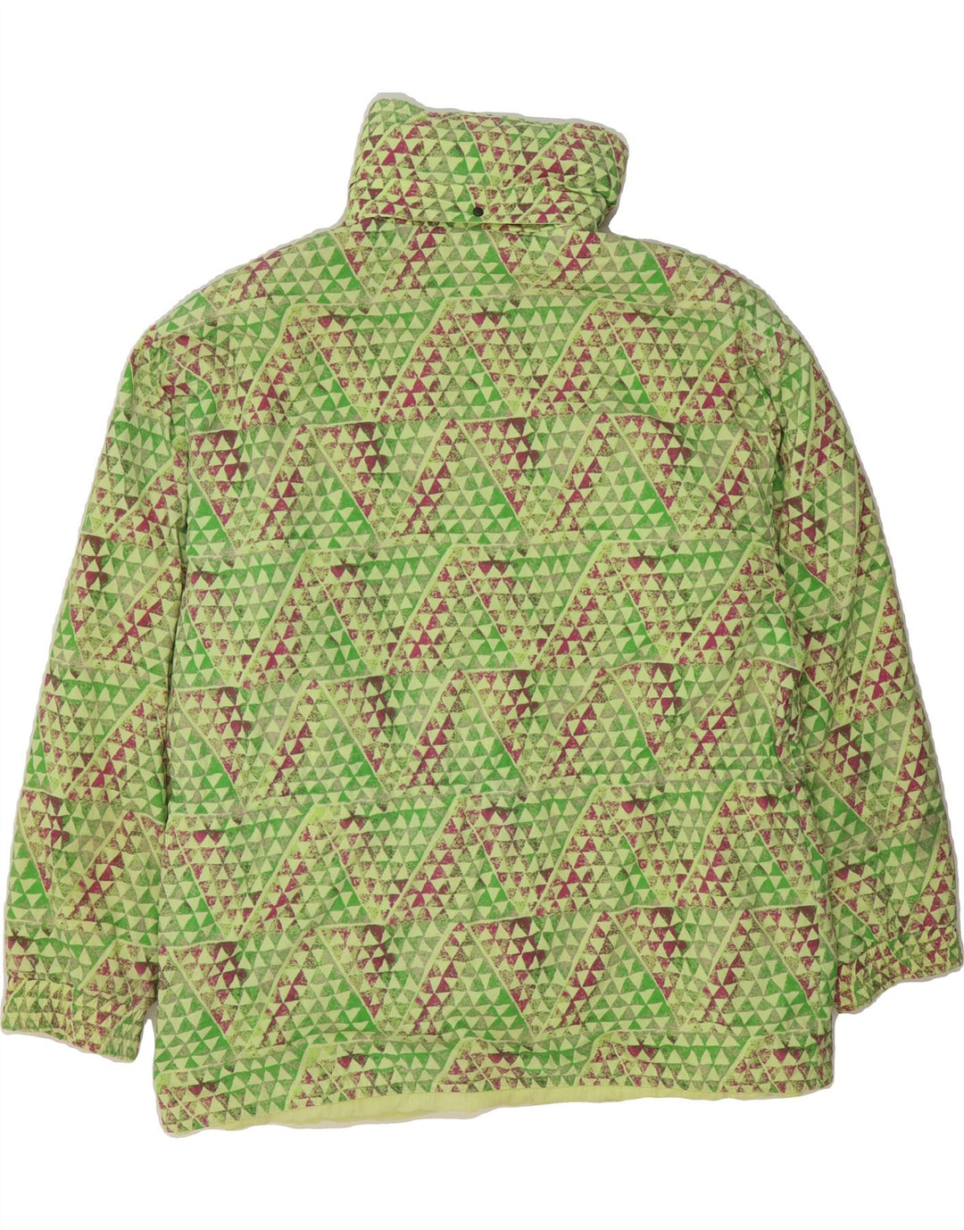 COLMAR Womens Oversized Windbreaker Jacket IT 44 Medium Green Geometric Vintage Colmar and Second-Hand Colmar from Messina Hembry 