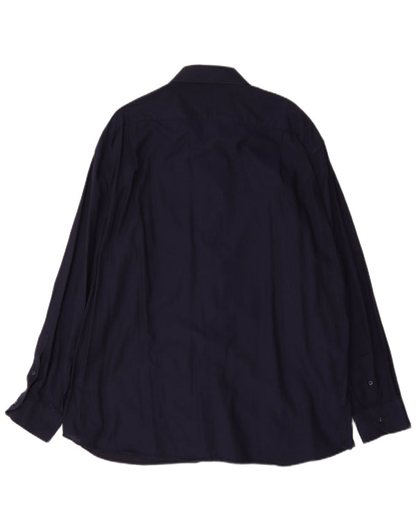Мужская рубашка Roccobarocco, размер 48, 2XL, темно-синяя, хлопок