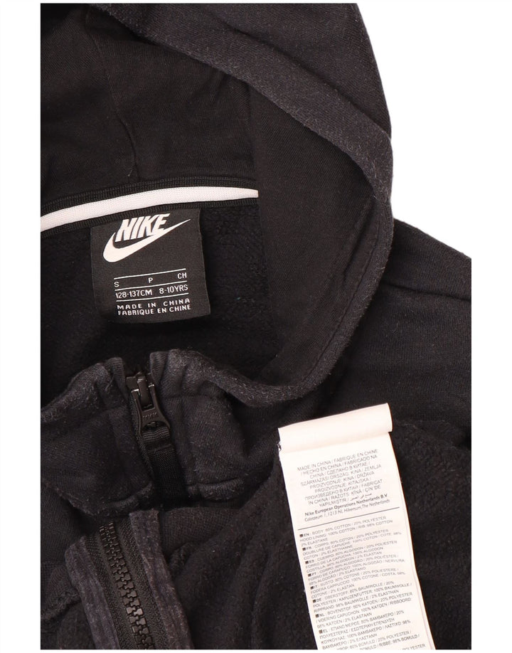 Свитер с капюшоном NIKE на молнии с графическим рисунком для мальчиков, 8–9 лет, маленький черный с цветными блоками