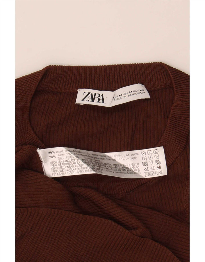 Женский жилет Zara UK 12, средний коричневый, вискоза