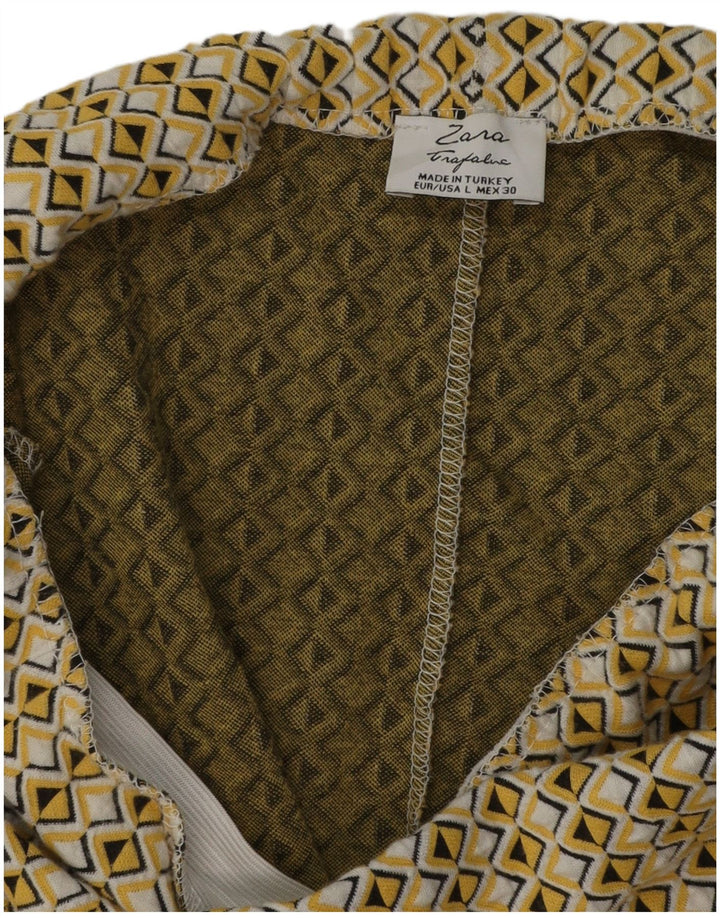 Женская юбка-карандаш Zara, большая W30, желтая с геометрическим рисунком