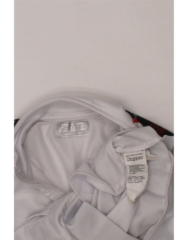 KAPPA Boys Graphic Tracksuit Top Jacket 7-8 Years White Colourblock Vintage Kappa and Second-Hand Kappa from Messina Hembry 