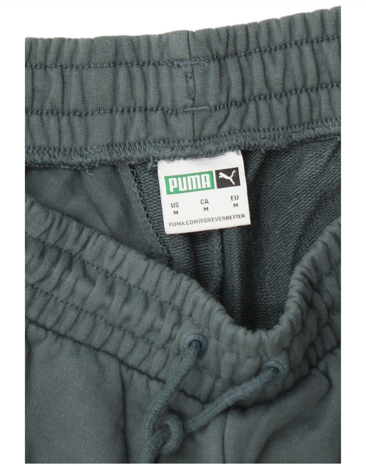 Мужские спортивные шорты PUMA, хлопок среднего зеленого цвета