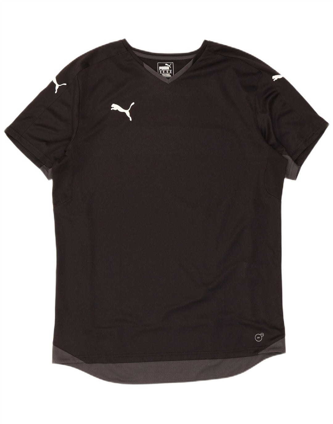 Мужская футболка Puma Lash Top XL черная, полиэстер с цветными блоками