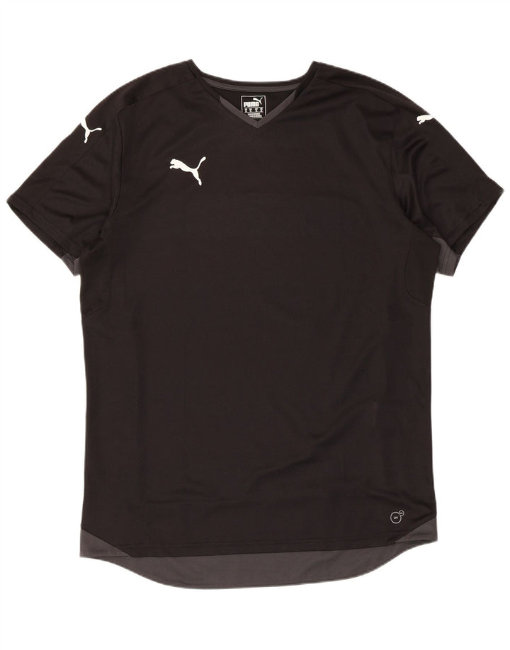 Мужская футболка Puma Lash Top XL черная, полиэстер с цветными блоками
