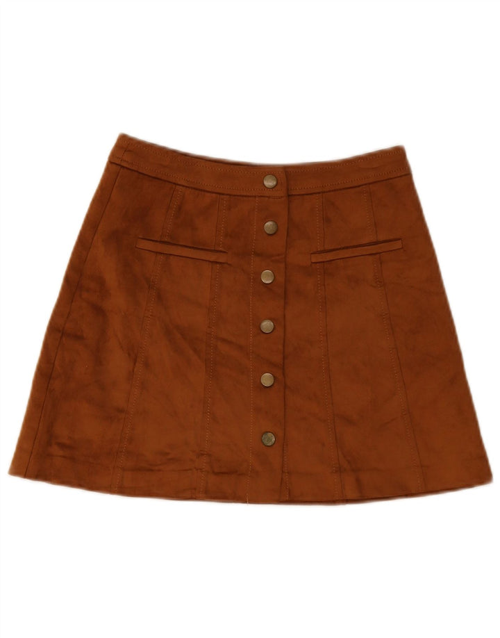 Женская мини-юбка Zara Trafaluc XS W24, коричневый полиэстер