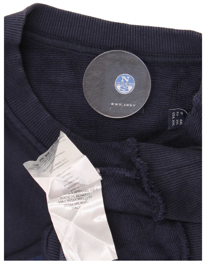 Мужской свитшот с рисунком North Sails, джемпер 3XL, темно-синий, хлопок