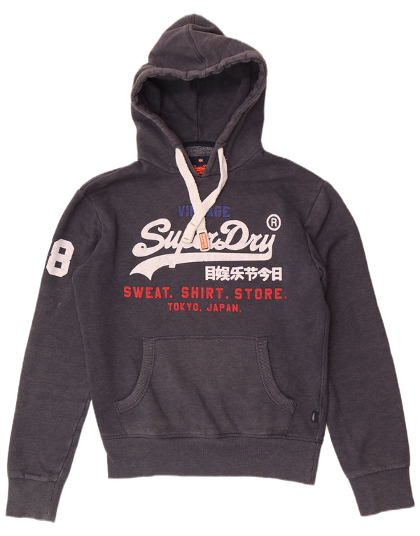 Мужской джемпер с капюшоном Superdry, маленький, темно-синий, хлопок