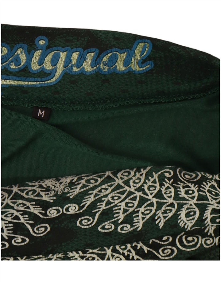 Женская юбка-трапеция Desigual Medium W30 Зеленая с цветочным принтом