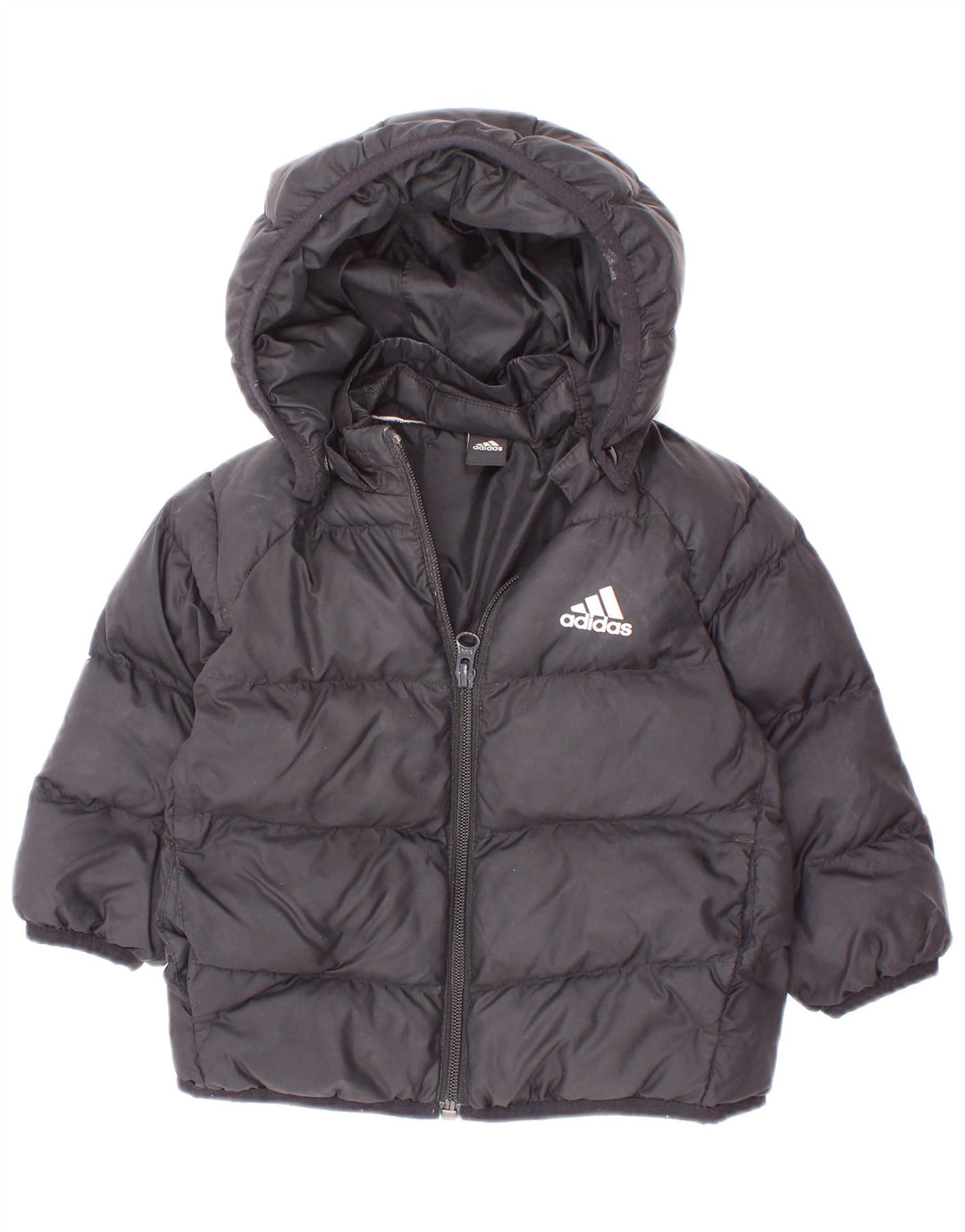 Утепленная куртка Adidas для мальчиков с капюшоном 3-4 года, черная