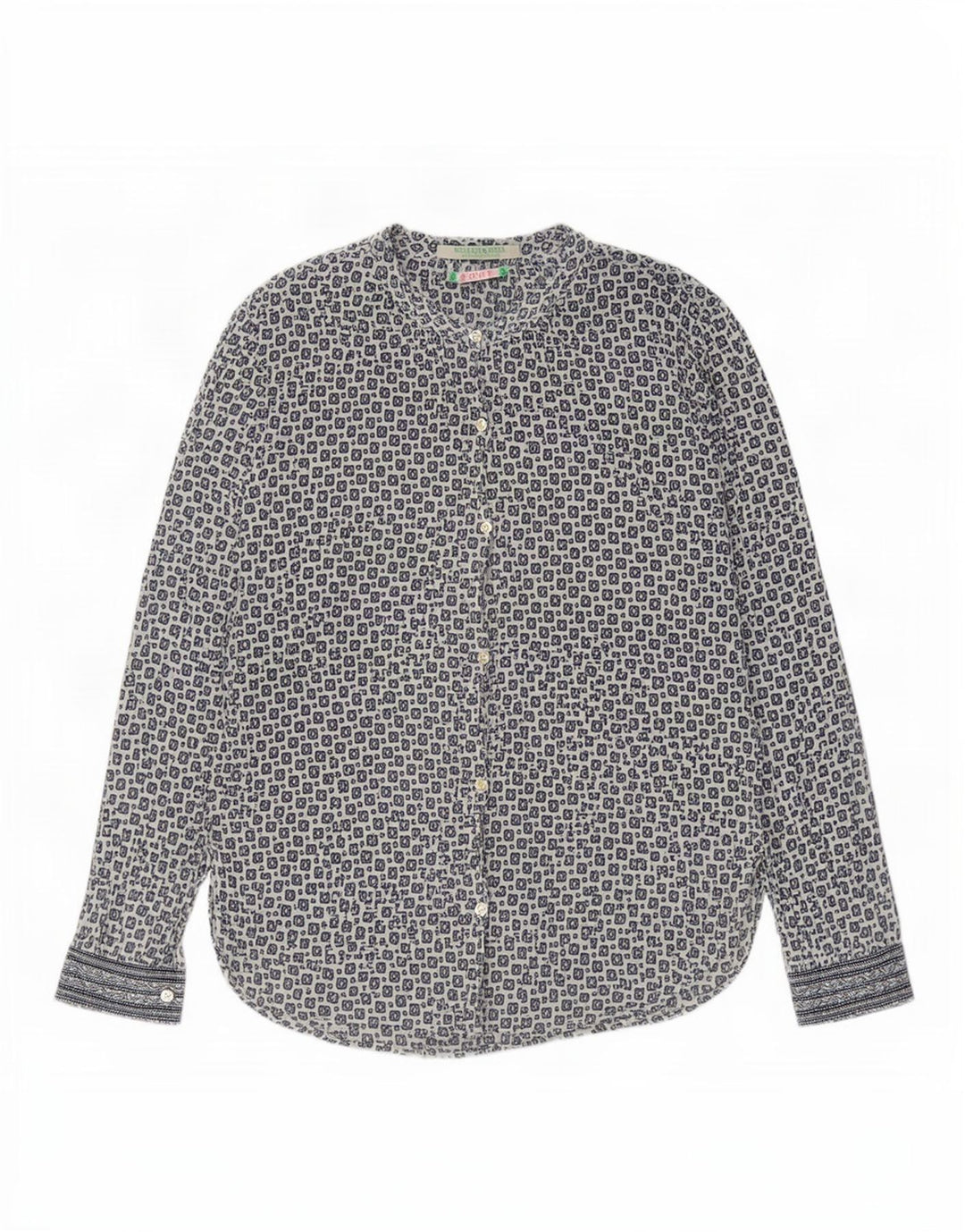 Женская блузка-рубашка оверсайз Scotch & Soda США 1 XS Синяя с геометрическим рисунком