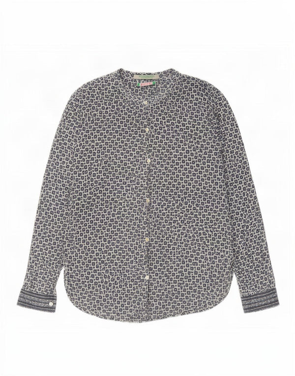 Женская блузка-рубашка оверсайз Scotch & Soda США 1 XS Синяя с геометрическим рисунком
