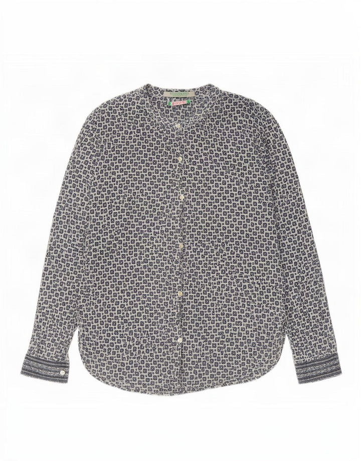 Женская блузка-рубашка оверсайз Scotch & Soda США 1 XS Синяя с геометрическим рисунком