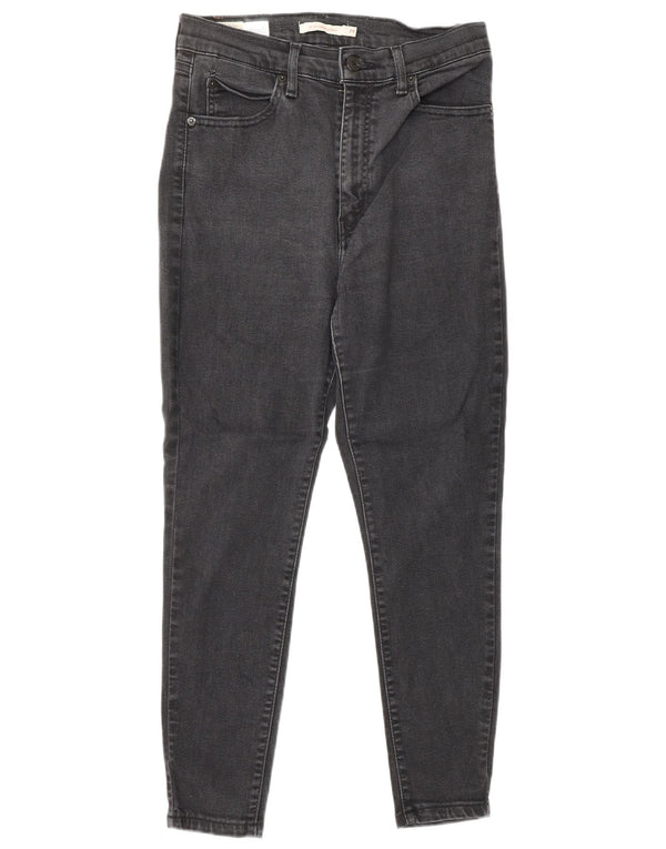 Женские джинсы скинни в стиле ретро с высокой посадкой LEVI'S W29 L25, черный хлопок