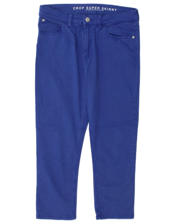 Женские укороченные джинсы суперскинни Marks & Spencer UK 10, маленькие W28 L21, синие