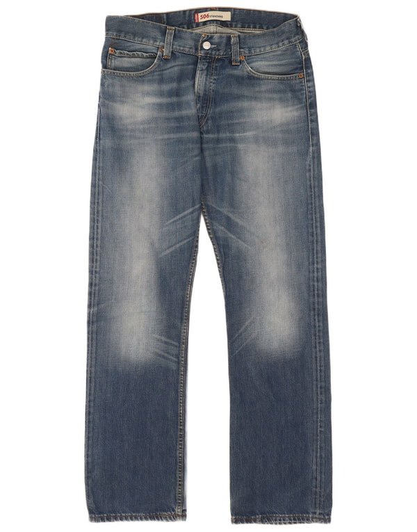 Levi's Mens 506 Standard Fit Straight Jeans W34 L34 Blue Cotton