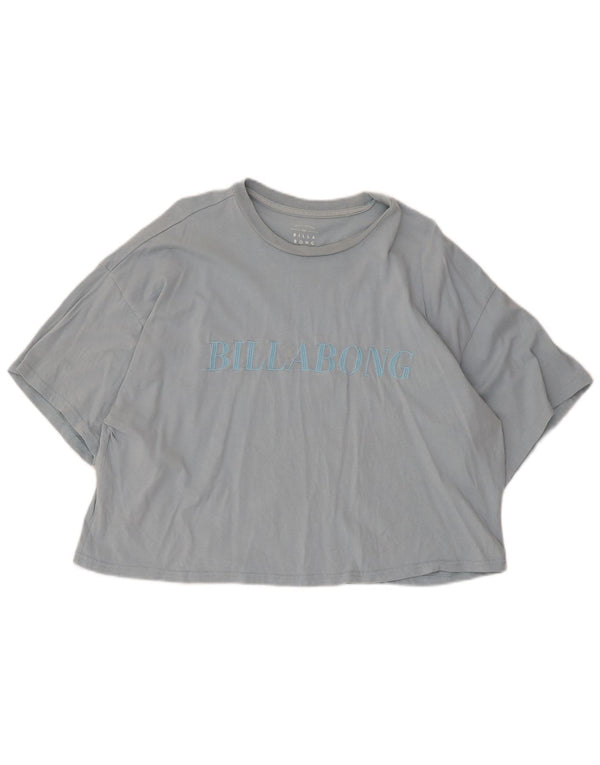 Женская укороченная футболка с рисунком Billabong Top UK 14, средний синий хлопок