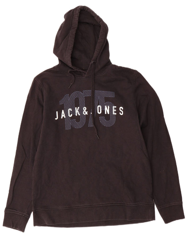 Мужской джемпер с капюшоном Jack & Jones с рисунком XL, черный хлопок