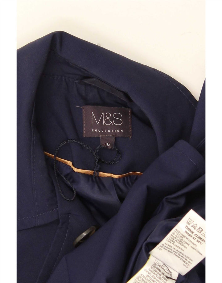 Женское полупальто Marks & Spencer UK 16, большой размер, темно-синий, полиэстер