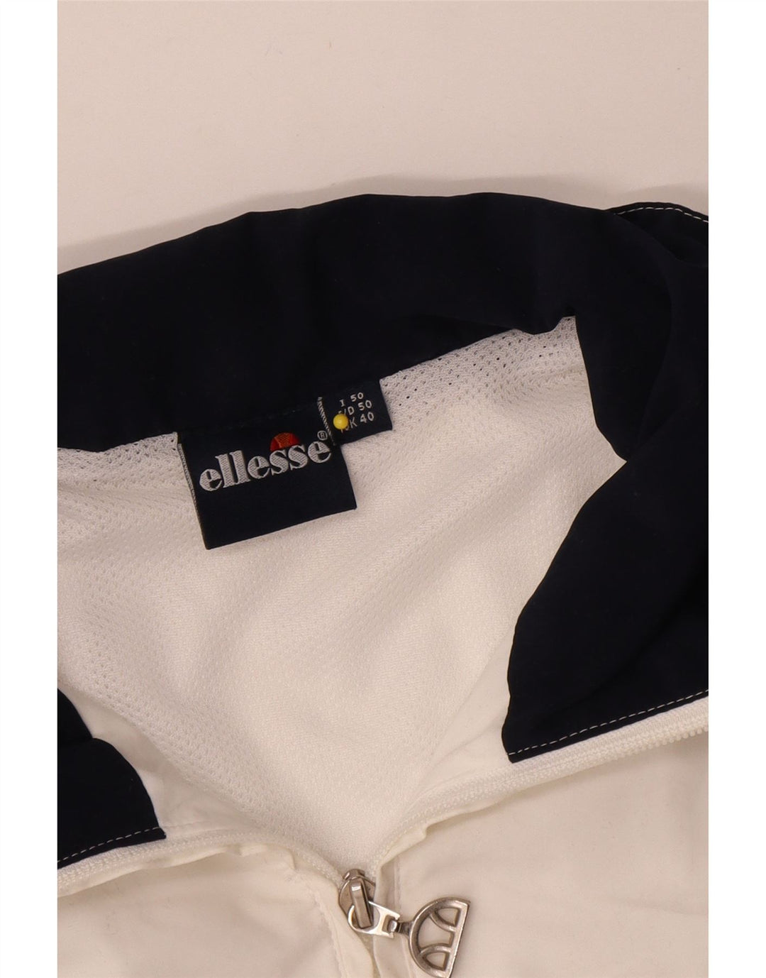 Мужской спортивный костюм Ellesse UK 40, средний белый полиэстер с цветными блоками