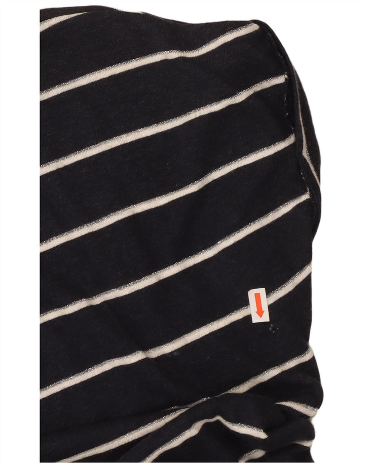 Женское платье-футболка MONSOON UK 10, маленькое льняное платье темно-синего цвета в полоску