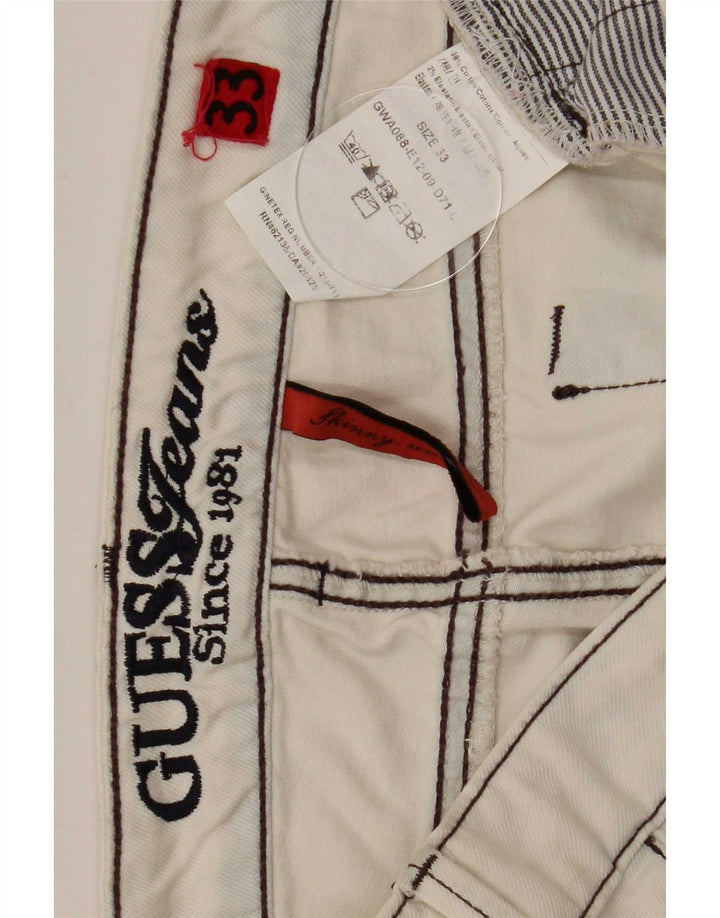 Guess Женские узкие джинсы W33 L34 Off White Хлопок