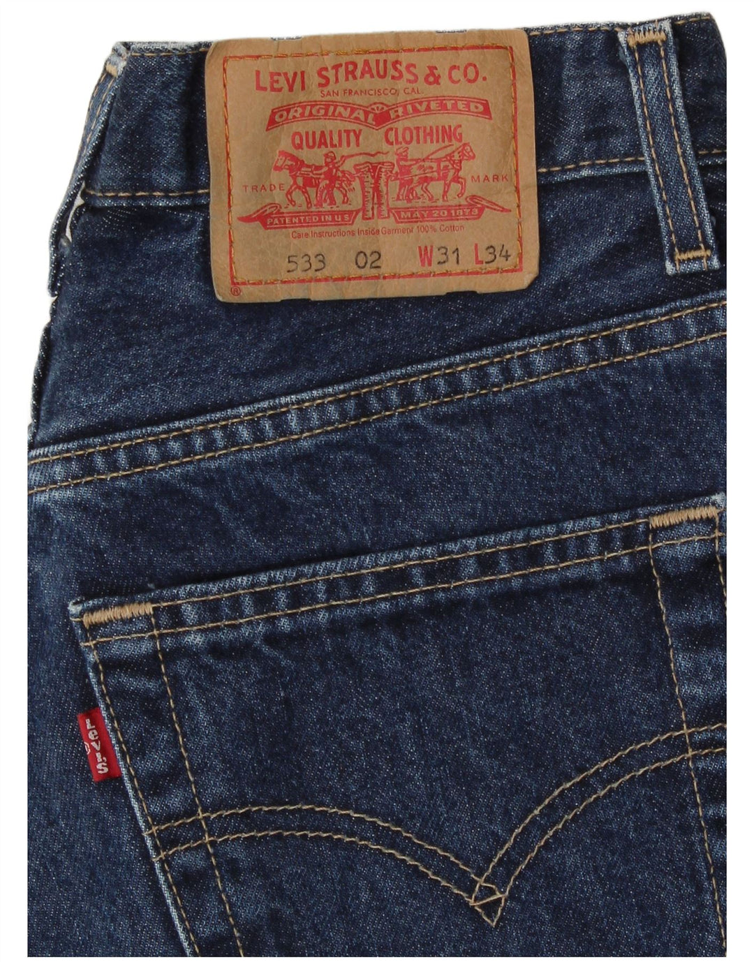 Мужские зауженные джинсы Levi's 533 W31 L34 Темно-синие, хлопок