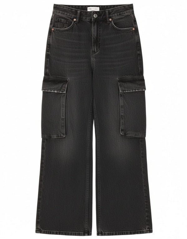 Женские широкие джинсы карго Zara EU 32 2XS W22 L31 серые