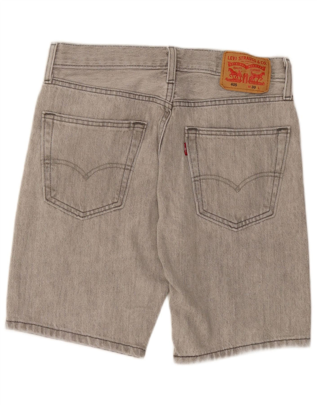 Мужские джинсовые шорты Levi's 405 W30, хлопок среднего серого цвета