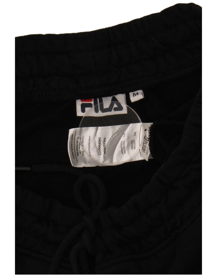 FILA Mens Tracksuit Trousers Joggers Medium Black Cotton