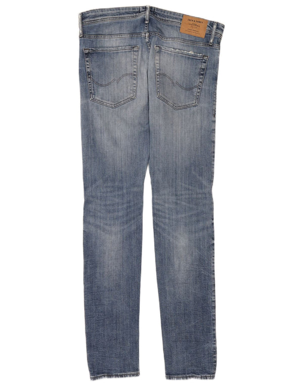 Мужские потертые узкие джинсы Jack & Jones GLENN W33 L34, синий хлопок