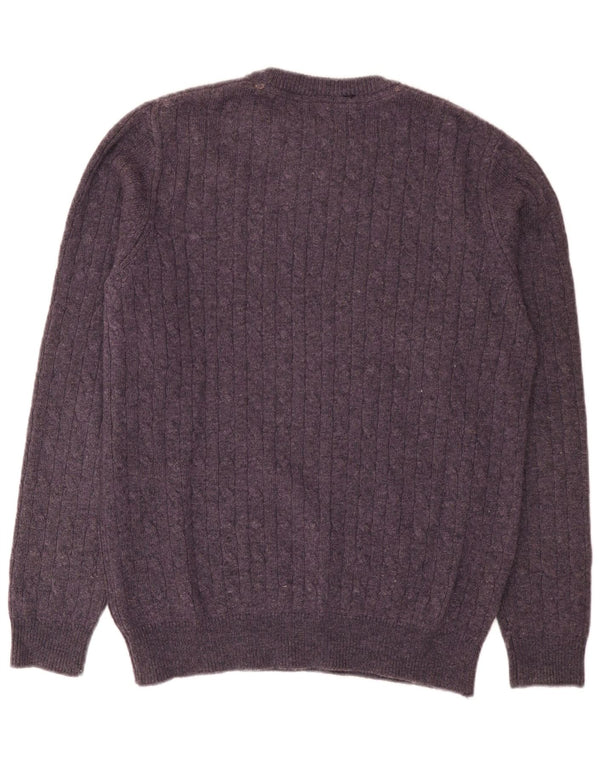 Crew Clothing Мужской свитер с воротником большой фиолетовый из овечьей шерсти