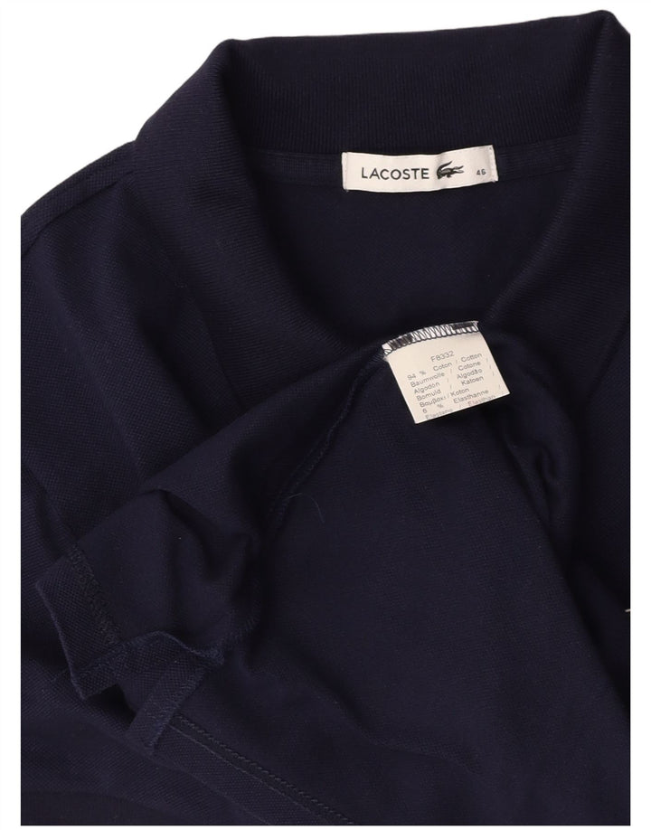 Женская рубашка поло LACOSTE, размер 46 XL, темно-синяя, хлопок
