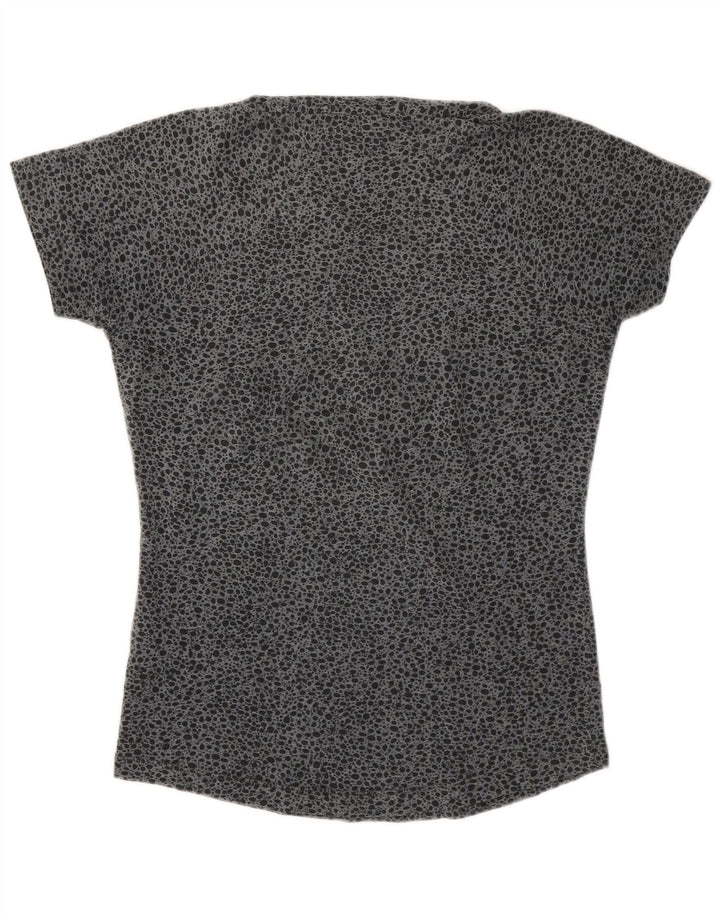 NIKE Womens T-Shirt Top UK 12/14 Medium Grey Flecked