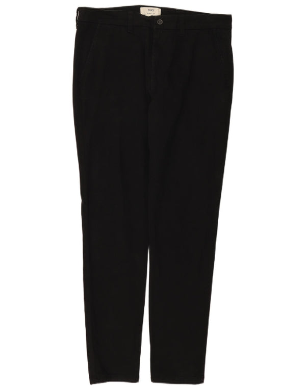 Мужские брюки-чиносы Marks & Spencer W34 L31, черные, хлопковые