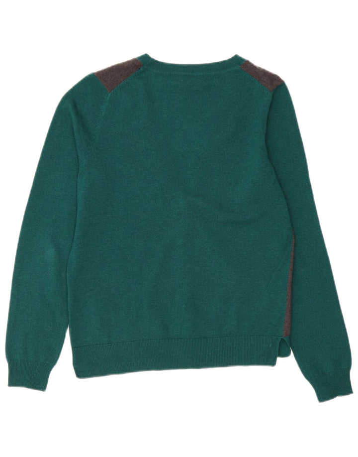 Женский кардиган Massimo Dutti UK 14, средний зеленый цвет, шерсть с цветными блоками