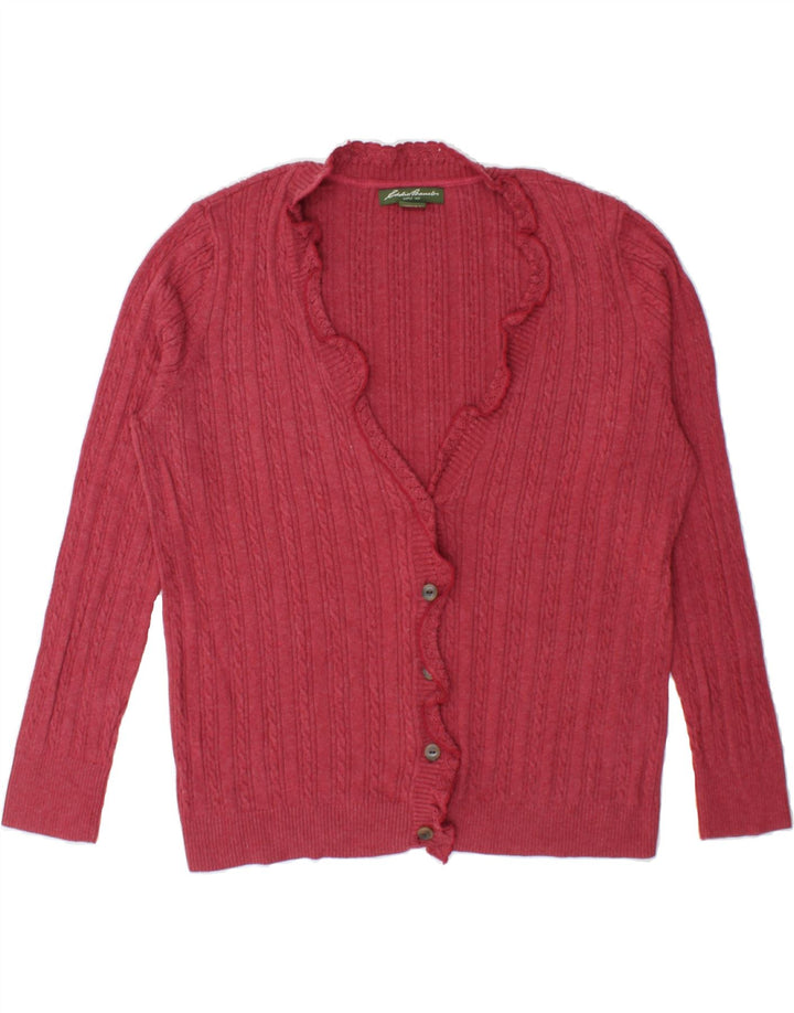 EDDIE BAUER Womens Cardigan Sweater UK 16 Large Red Cotton Vintage Eddie Bauer and Second-Hand Eddie Bauer from Messina Hembry 