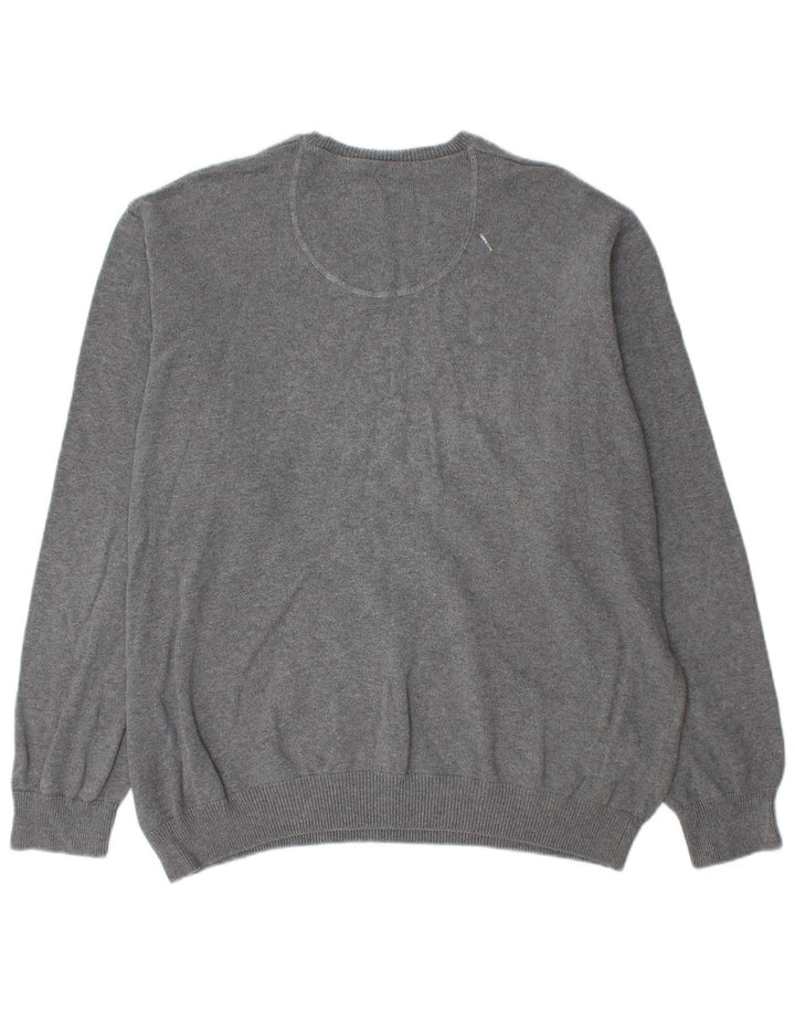 Мужской джемпер с v-образным вырезом Marks & Spencer Blue Harbour 2XL, серый хлопок
