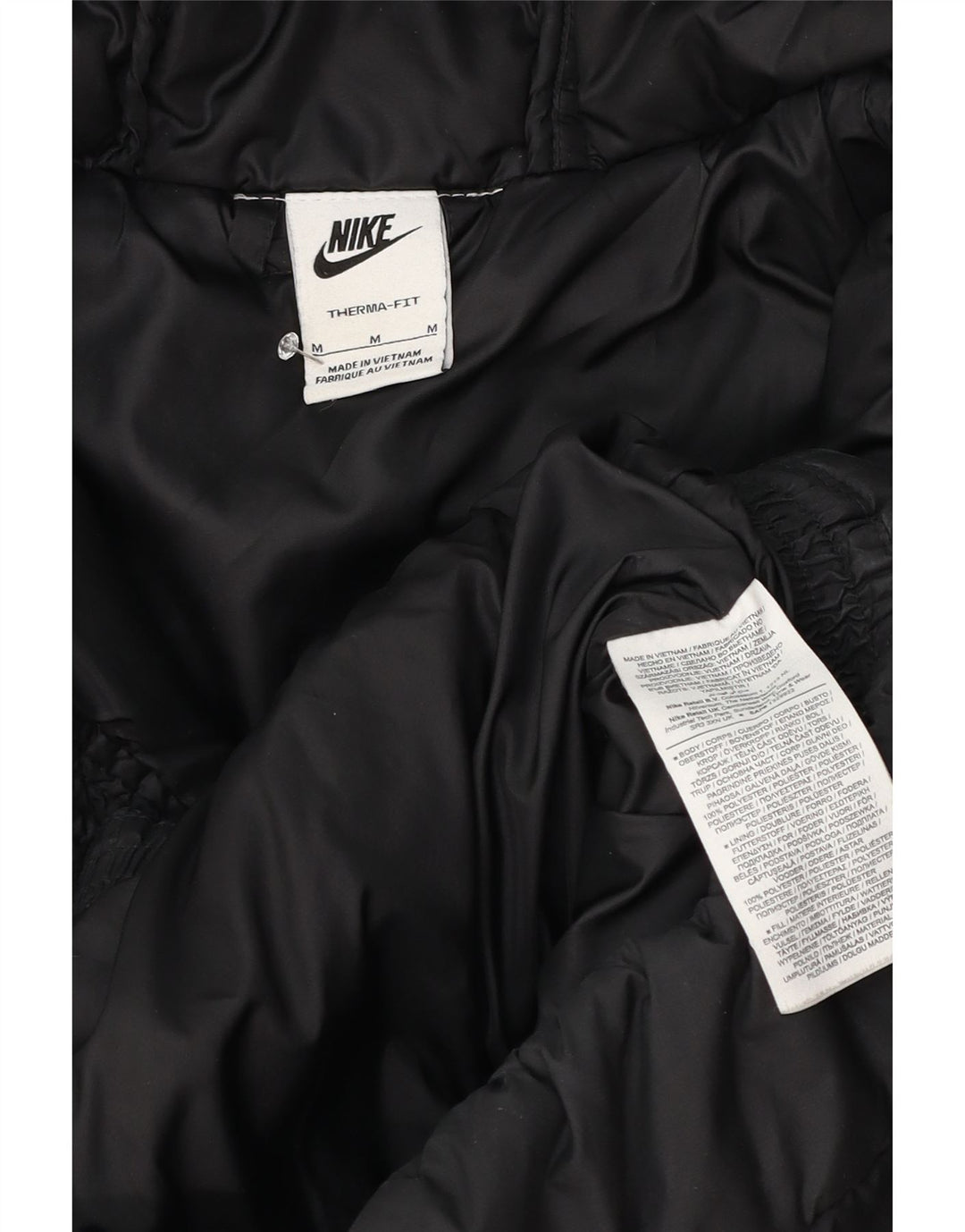 Мужская утепленная куртка с капюшоном Nike Therma-Fit UK 38, средний черный полиэстер