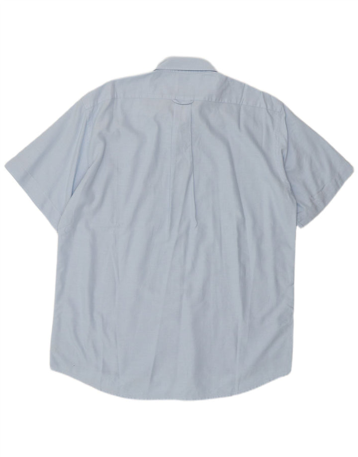 Мужская рубашка с коротким рукавом Lacoste, размер 41, большая синяя, хлопок