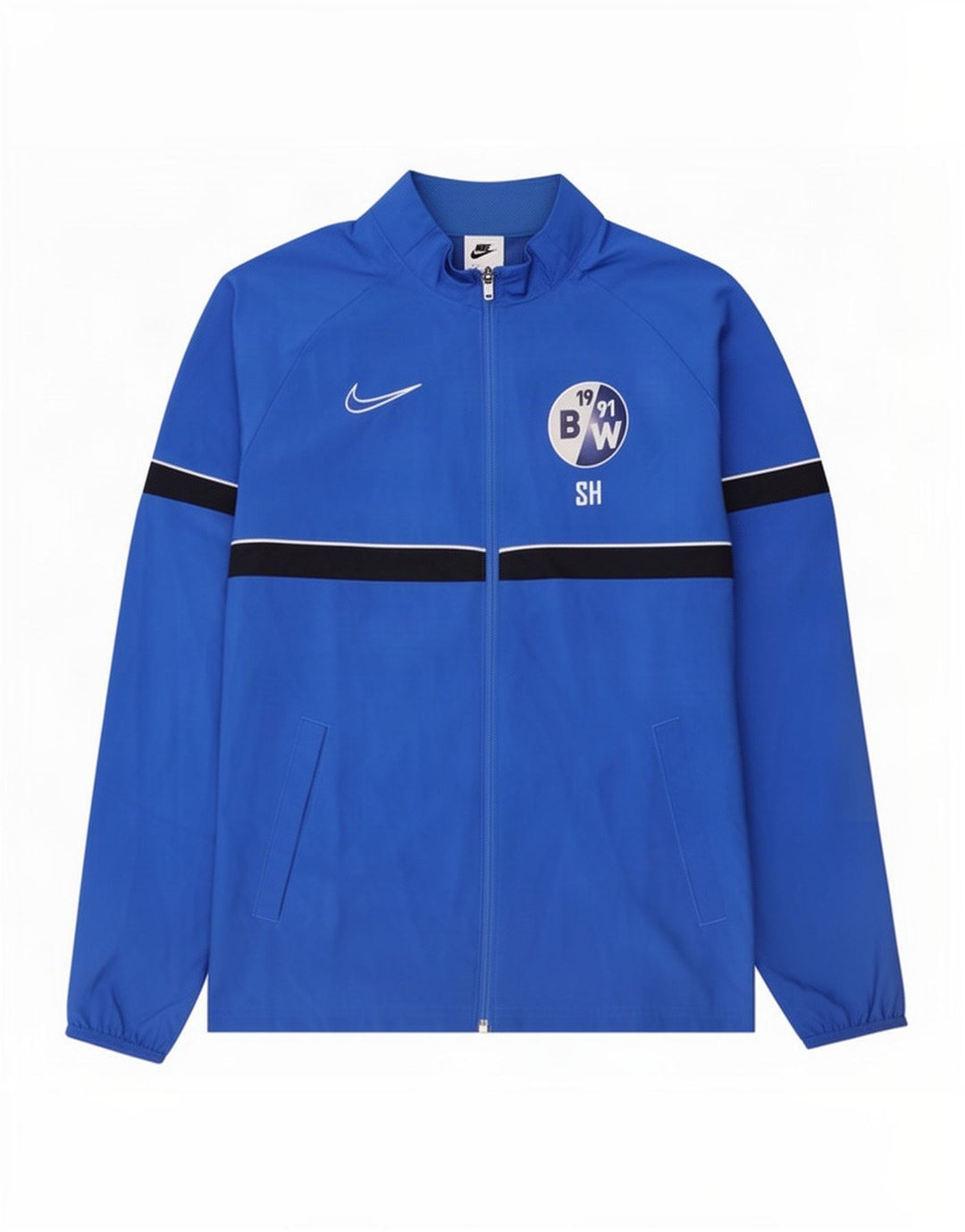 Мужская спортивная куртка Nike Dri Fit с графическим рисунком, средний синий цвет с цветными блоками