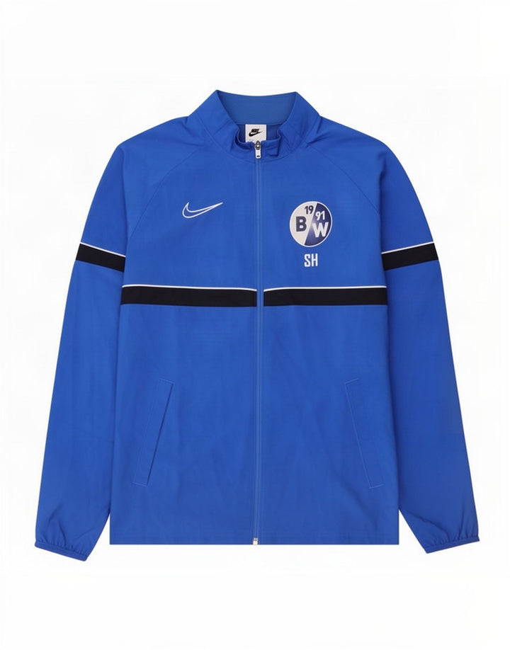 Мужская спортивная куртка Nike Dri Fit с графическим рисунком, средний синий цвет с цветными блоками