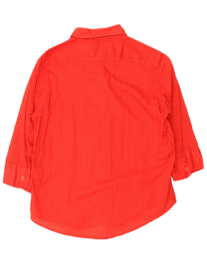 Женская рубашка Woolrich с рукавом 3/4, Великобритания 14, средний красный хлопок