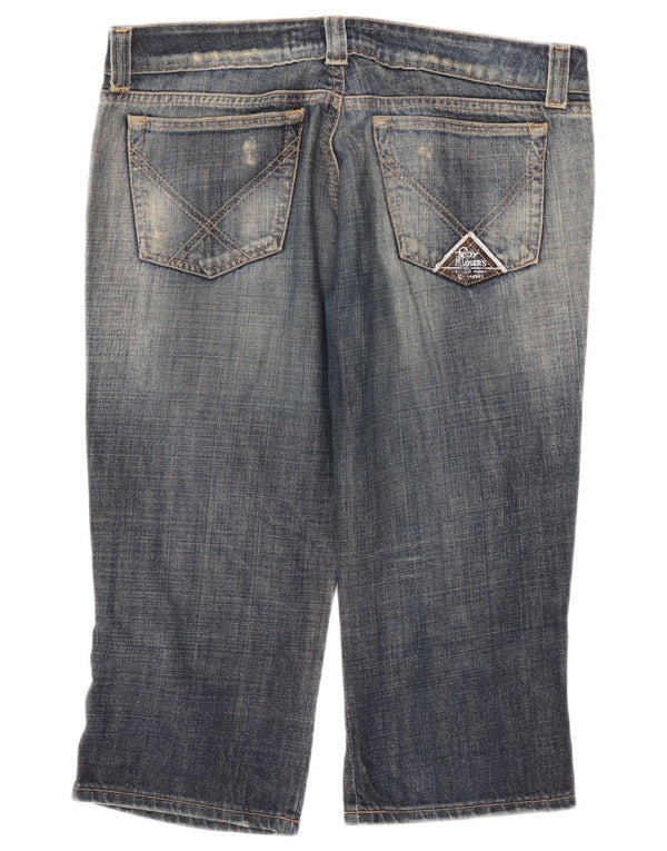 Женские потертые капри Roy Rogers Seven Bell W34 L20 синие