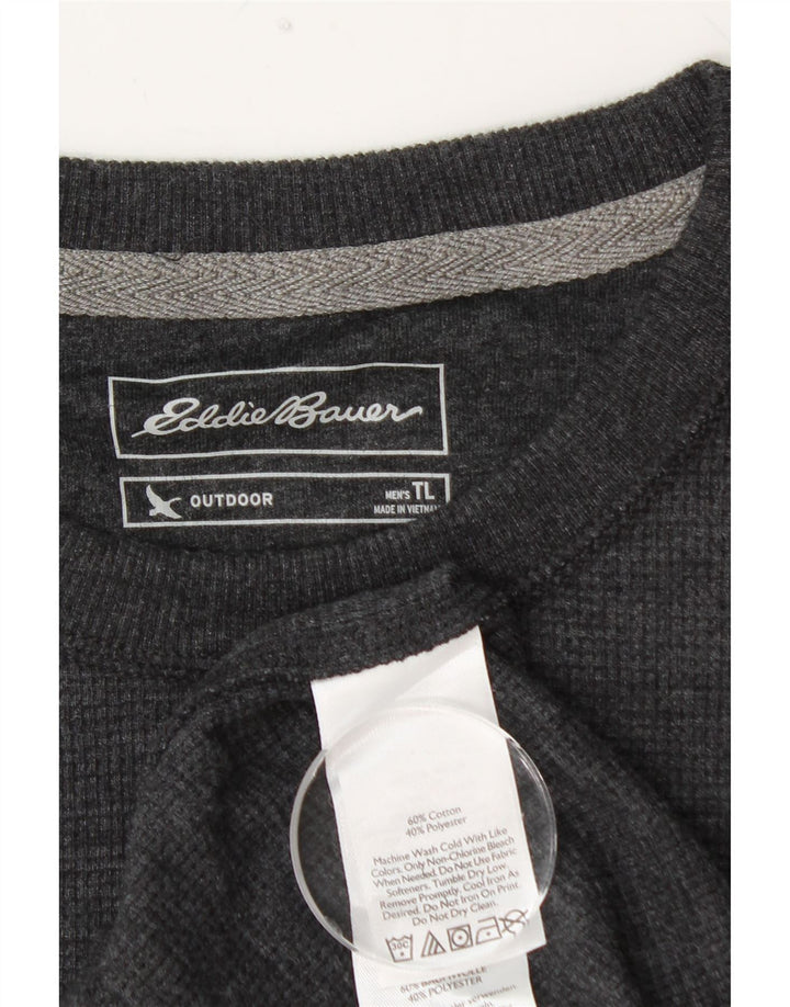 EDDIE BAUER Мужской топ с длинным рукавом, большой размер, серый хлопок