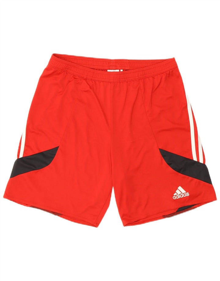 Мужские спортивные шорты Adidas Climalite, средний красный полиэстер с цветными блоками