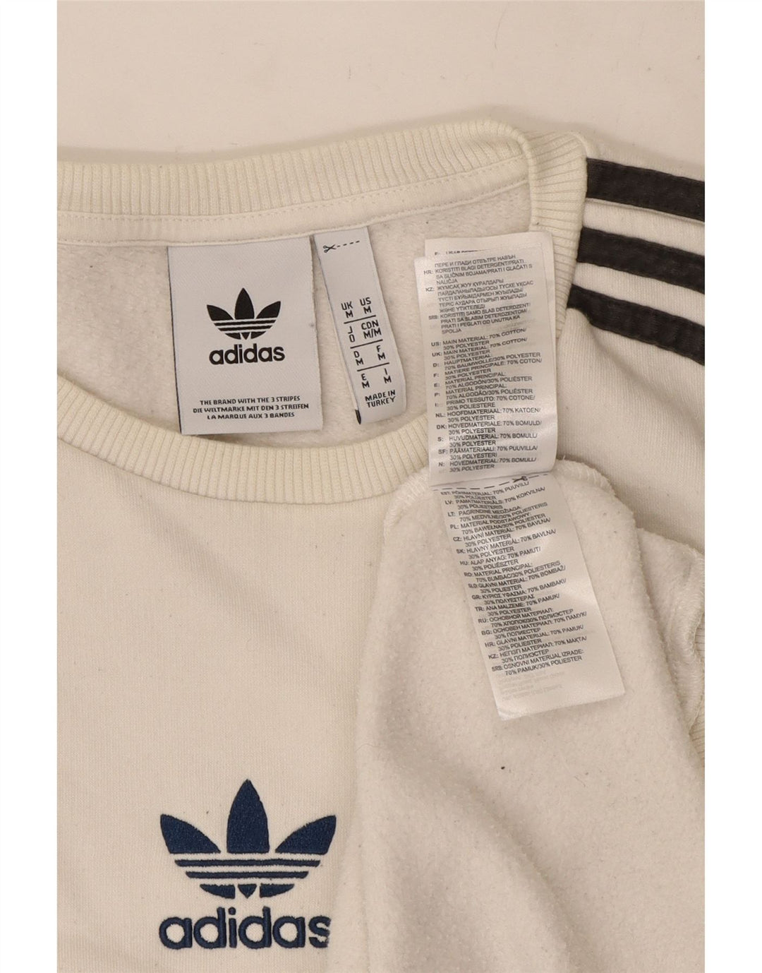 Мужской свитер Adidas, джемпер среднего размера, белый хлопок, хлопок